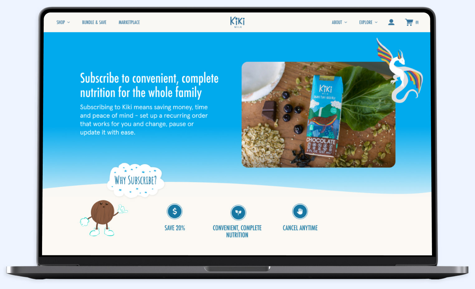 Kiki Milk Subscription Page
