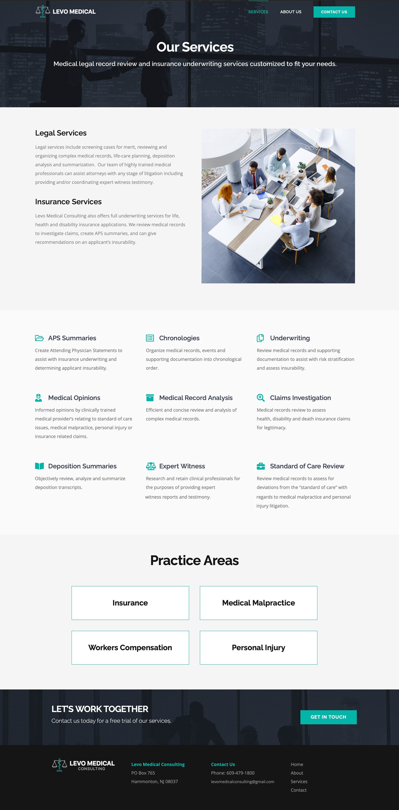 Levo Medical Website Screenshot